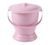 Generic Chamber Pot with Leak Lid. Sturdy Household Chamber Pot/Urinal Bucket, PP. Modern Design for The Sick, Elderly, and in Care Settings, Pink
