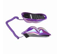 Generic Charming Purple Lips Landline Phone Fashionable Appearance Comfortable Hand Feeling, Novel Design Clear Sound Suitable for Home Office, Reliable and Convenient Plastic Deep Purple Telephone