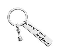 Generic Chess King/Queen Keychain - Always Protect Your King/Queen - Chess Lovers Gift - Stainless Steel, Black, Grey - Unisex Adults
