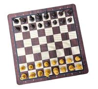Generic Chess Set 13.78in Wood Grain Educational Strategy Game for Family Game Nights and Classroom Instruction (Dark Brown Light Wood)