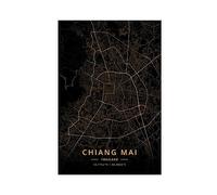 Generic Chiang Mai Thailand City Map Poster Canvas Poster Wall Art Decor Print Picture Paintings for Living Room Bedroom Decoration Unframe 12x18inch(30x45cm)