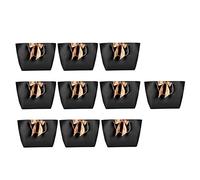 Generic Chic Black Paper Gift Bags with Gold Handles, 10pcs Exquisite Packing Bags for Makeup and Fashion Items, Perfect for Shopping and Retail (No. 3/37 top width*11 bottom*25 height)
