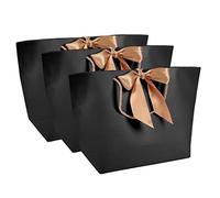 Generic Chic Black Paper Gift Bags with Gold Handles, 10pcs Exquisite Packing Bags for Makeup and Fashion Items, Perfect for Shopping and Retail (No. 4/42 top width*12 bottom*27 height)