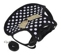 Generic Chicken Duck Goose Harness and Leash Adjustable Black Polka Dot Pet Vest M Size Warm Back Protector Suitable for Outdoor Poultry Birds