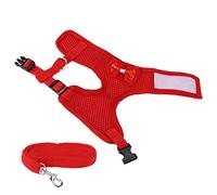 Generic Chicken Harness Leash,Chicken Leash,Adjustable Pet Vest Rooster Vest, Clothes for Real,Hens Soft Breathable Mesh with Safety Buckle for Pet Walking (Red)