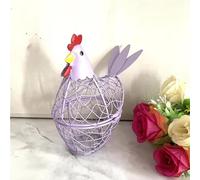 Generic Chicken Wire Egg Basket Egg Holder Farmhouse Rustic Vintage Rooster Decor Chicken Shaped Egg Basket Fruit Storage Wire Basket For Collecting And Countertop Storing Egg (Purple)
