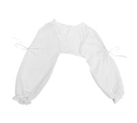 Generic Chiffon False Collar with Long Lantern Tulle Sleeves Detachable Half Shirt Blouse Collar Attachment for Women Comfortable Soft Mesh Cardigan Accessory