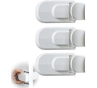 Generic Child Safety Door Lever Locks, 99.8% Toddler Proof No Drilling Baby Proofing Locks, Dual Button Adhesive Locks for Doors Cabinets Drawers (3pcs)