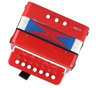 Generic Children Accordion Educational Toy with Seven Buttons and Two Bass for Musical Development, Eco-Friendly Mini Instrument, Perfect for Young Hands (Red)