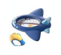 Generic Children Bath Thermometer Thermometer Water Thermometer Bath Toy Room Thermometer With Smooth No Burr Surface And Easy To Hold Form suitable for, Blue, Airplane W Bath Cap