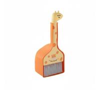 Generic Children Broom Pretend Play Cleaning Mini Toy Dustpan Functional Storage Design with Sturdy Gentle Bristles Suitable for Desk Table Floor Use Chores , Yellow Orange