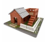 Generic Children Building Blocks Miniature Brick Construction Kit Complete DIY Set Clay Material Encourages Imagination Spatial Reasoning Suitable for Group Activities, Mini Courtyard