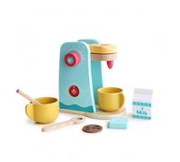 Generic Children Educational Appliance Wooden Toy Kitchen Appliance With Hands-On Learning Support Painted Wooden Build Compact Tabletop Form Cartoon Face, Cartoon Anime Coffee Machine