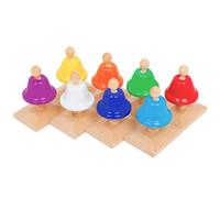 Generic Children Educational Bell Hand Bell Set Musical Toy Rhythm Instrument Wooden Metal Beginner Bells for Sound Learning Pitch Matching listening