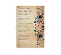 Generic Children Learn What They Live Poster,Dorothy Law Nolte Poem Art Canvas Painting Wall Art Poster for Bedroom Living Room Decor 12x18inch(30x45cm) Unframe-style