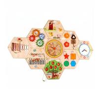 Generic Children Learning Board Interactive Wooden Sensory Wall Board Preschooler Play Panel Suitable for Educational Classroom Nursery Decor, Hexagon Wall Game 4.5kg