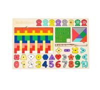 Generic Children Learning Puzzle Wooden Learning Board Toy With Number Matching Shape Sorting Color Matching And Hands On Exploration For Early Cognitive