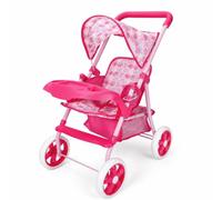 Generic Children Play Cart Doll Pram Carriage With Metal Frame Canopy Padded Seat And Storage Basket For Toddler Role Play And, Thickened Iron Rod Dining Board Stroller, Seat Height Adjustable