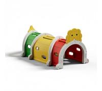 Generic Children Play Tunnel Crawl Tube Climbing Tunnel Tube With Connected Sections For Hands On Exploration suitable for playroom indoor activity, Multicolor, Lion Tunnel 3 Sections