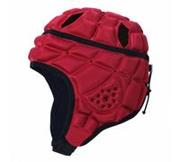 Generic Children Sports Headgear Soft Helmet With Padded Coverage Rounded Panel Design Ventilation Wicking Interior Adjustable Chin Strap suitable for soccer, Red, Adult