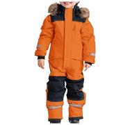 Generic Children's Boys' Ski Suit, Thermal Ski Overall, Winter Warm Snowsuit, Windproof Winter Suit with Detachable Mud Suit, Outdoor Softshell Suit, orange, 10-11 Years