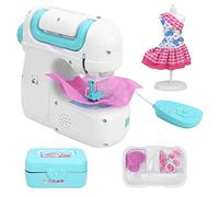 Generic Children's Sewing Machine Toy Kit with Model Tape and Accessories Made of ABS Material Portable Compact Reusable for Kids 3 Years Old + (Sewing machine + model set JJT7927)