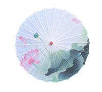 Generic Chinese Oiled Paper Umbrella Parasol Oriental Decorative Parasol Satin Wooden Craftwork Rainproof Ancient Dance Umbrella Classical Style Suitable for, G