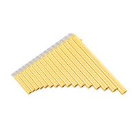 Generic Chinese Pan Flute ABS Panpipes Easy-to-Play Key G-A2 Woodwind Instrument with Carry Bag for Convenient Storage and Transport Orange (Yellow)