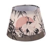 generic Chinese Style Crane Pattern Drums Lamp Shade, E27/E14 Cloth Shade for Table & Floor Lamps, Soft Glow Decorative Lighting for Bedroom, Living Room