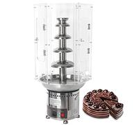 Generic Chocolate Fountain Machine with Clear Acrylic Cover - 4/5/6/7 Tiers Stainless Steel Fondue Set for Party Wedding Buffet Equipment