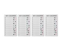 Generic Chore Checklist Portable Production Board for DIY Message Reminder, 4pcs Detachable Chores Chart for Students and Office Workers, ABS PVC 7.9 X 4.7in (White Card)