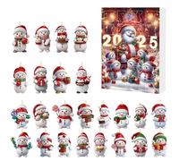 Generic Christmas Advent Calendar Snowman Countdown Calendar Xmas Tree Ornaments (E)
