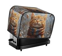 Generic Christmas Cat Print 2 Slice Toaster Cover, Dustproof Kitchen Machine Covers Fits Most Standard Toaster, Small Kitchen Appliance, Bread Maker Protector