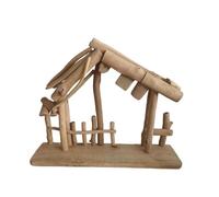 Generic Christmas Decorations Manger Nativity Stable Collectable Tabletop Ornament Wooden Stable for Living Room Fireplace Christmas