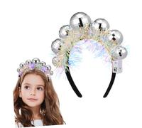 Generic Christmas Disco Ball Headband Elastic Vintage Retro Party Headpiece Adjustable Comfortable Plastic Headwear for Accessories