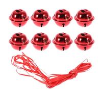 Generic Christmas DIY Jingle Bells Ribbon Set 21 Pieces Small Red Five-point Star Hollow Bell Design Stainless Steel for Wreaths and Wind Chime Accessory Holiday Decoration