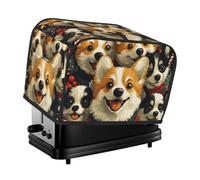 Generic Christmas Dog Print 2 Slice Toaster Cover, Dustproof Kitchen Machine Covers Fits Most Standard Toaster, Small Kitchen Appliance, Bread Maker Protector