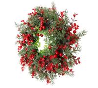 Generic Christmas Door Wreath Artificial Garland Red Plastic Decorative Wreath for Wall Decor and Festival Use Create Happy Ambiance and Festive Atmosphere