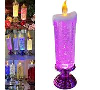 Generic Christmas Flameless LED Candles, Waterproof Swirling Glitter, Realistic Flickering Wick, Tabletop Decorative Light, Pink, Acrylic, Energy Efficient