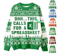 Generic Christmas Jumper Women Men Excel Theme - Funny Office Meme Sweatshirt with Spreadsheet/Excel Error Hints Freak IN The Sheets Festive Christmas Outfit, A03 Green, XL