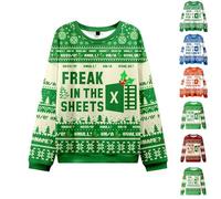 Generic Christmas Jumper Women Men Excel Theme - Funny Office Meme Sweatshirt with Spreadsheet/Excel Error Hints Freak IN The Sheets Festive Christmas Outfit, A02 Green, XL