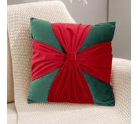 Generic Christmas Ornaments Pillowcase Does Not Include Pillow Core Christmas Holiday Decoration Cushion Velvet Bow Sofa Cushion Cover Pillowcase Living Room Decoration Cushion
