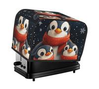 Generic Christmas Penguins Print 2 Slice Toaster Cover, Dustproof Kitchen Machine Covers Fits Most Standard Toaster, Small Kitchen Appliance, Bread Maker Protector