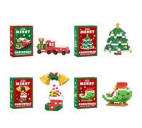 Generic Christmas Santa Claus Reindeer Puzzle Assembling Bricks Animal Figures Building Blocks Set 3D Model Mini Bricks Figures for Kids