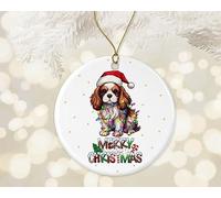 Generic Christmas Tree Decoration 7.3cm, Cavalier King Charles Spaniel First Christmas Ceramic Hanging Novelty Ornament