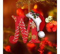 Generic Christmas Tree Ornament, 26 Personalized Letter Tree Ornaments, Hanging Name Word Candy Canes, Monogram Initial Letter Christmas Room Decorations Gifts (M)