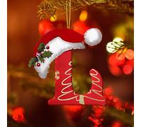 Generic Christmas Tree Ornament, 26 Personalized Letter Tree Ornaments, Hanging Name Word Candy Canes, Monogram Initial Letter Christmas Room Decorations Gifts (L)