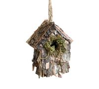 Generic Christmas Tree Wooden Bird Nests House Decorations Moss Bark Flowers Grass Thatch Bird Nests Christmas Ornaments