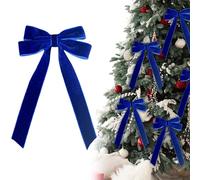 Generic Christmas Velvet Bows, 12PC, Velvet Christmas Tree Bows, Hair Pins (Blue)