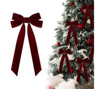 Generic Christmas Velvet Bows, 12PC, Velvet Christmas Tree Bows, Hair Pins (Red)